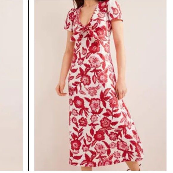 Boden Dresses & Skirts - Boden Tie front linen midi dress